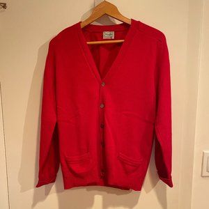 100% lambswool red button up cardigan